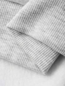 DAZY Sudadera de felpa de cuello redondo con lazo y diseño estampado para niñas preadolescentes, otoño - Gris - Ver 8