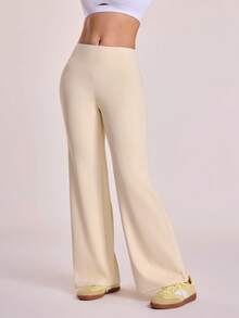 Sovereign Charm Women's Casual Indoor Sports Yoga Fitness Pants - Apricot - View 1