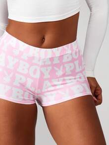 Missguided x Playboy Christmas High Rise Booty Shorts With Print - Multicolor - View 4