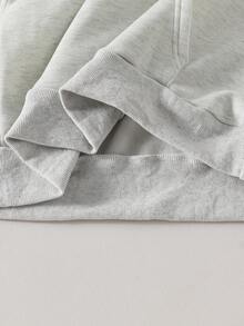 SHEIN Mirajuku 青少年男童休闲纯色轻薄灰色卫衣 - 淺灰色 - 查看 5