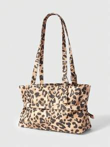 ROMWE Grunge Punk Leopard Star Rivet Shoulder Bag - Brown - View 4