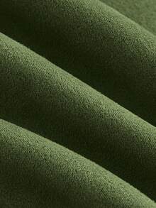 ROMWE 大码 Fairycore 连帽树叶刺绣斗篷开衫 - 軍綠色 - 查看 4