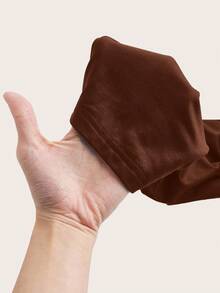 SHEIN Essnce Plus Size Women's Spring And Summer Fashion Casual Comfortable Daily High Elastic Black Slim Fit With Pocket Leggings,Spring,Women Bottom,Airport For Women,Curve Pants,Streetwear For Women,Going Out - Coffee Brown - View 7