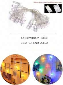 1 Bộ đèn dây kẹp ảnh, đèn LED dây trang trí, dùng để treo ảnh, chạy bằng pin, thích hợp trang trí phòng ngủ, đám cưới, ngày lễ, tiệc tùng, quà tặng. Đèn trang trí sân vườn, trang trí đám cưới, trang trí phòng, quà tặng sinh nhật, tốt nghiệp. - ánh sáng trắng ấm áp - Xem 12