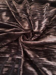 Roveilla 大码女式天鹅绒褶皱纹理连衣裙，宽松圆领，腰间系带皮带，金属圆扣装饰，长袖，纯色，优雅通勤街头风，适合冬季、感恩节、派对等场合 - 巧克力棕 - 查看 9