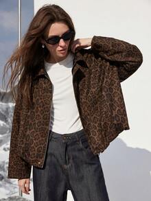 Aveloria Modichic Áo khoác da lộn họa tiết da báo thời trang dành cho người đi làm - Nhiều màu - Xem 5