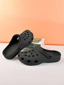 Sandalia Chancla Pantunfla Clogg EVA Cómoda hombre Ligera sandalias casuales, antideslizante y transpirable adecuadas para usar tanto en casa, como al aire libre, en el trabajo, para pasear y en la playa. - Negro - Ver 6