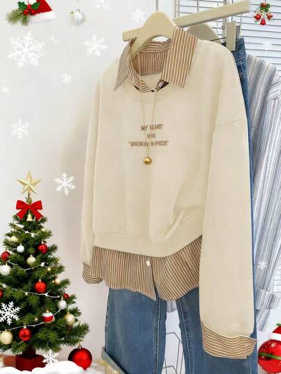 INAWLY Moletom feminino casual de manga comprida com ombros caídos