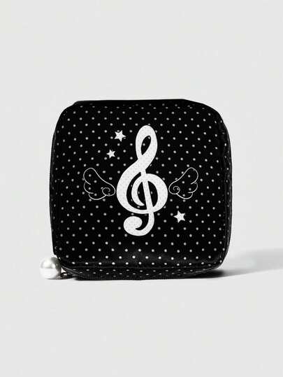 Kawaii Fashionable Cartoon Vintage Girl Thicker And Portable Cosmetic Bag With Large Capacity, Small Square Bag 442464
