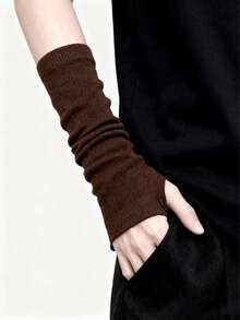 ROMWE Goth 1 Pair Of Black Long Gloves Halloween Accessories Winter GlovesCold Gloves