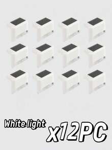 4 件/8 件/12 件/16 件户外太阳能装饰灯、1 个 LED 白光/暖光、甲板灯 - 黑色/白色外壳、壁灯、户外花园栅栏灯、景观露台太阳能楼梯灯万圣节圣诞节感恩节礼物