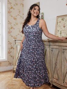 CottageSlumber Cottage Slumber Plus Size Ditsy Floral Nightgown - Multicolor - View 1