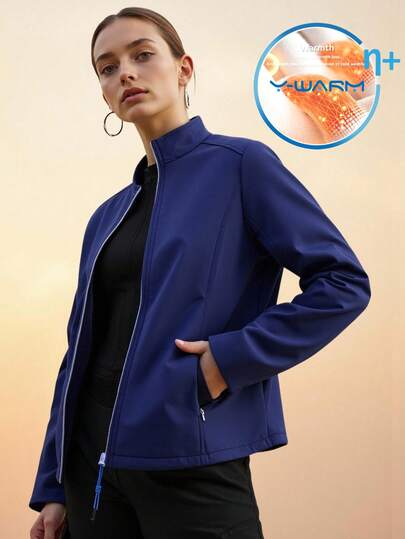 Innovista Sudadera de mujer con tecnología Y-Warm, de tela suave y mantequillosa, con cremallera frontal, manga larga, estilo casual y deportivo. Sudaderas cálidas para montañismo y deportes, chaquetas de esquí, resistentes a salpicaduras de agua, cómodas para entrenamiento HIIT diario y movimiento atlético.