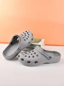 Sandalia Chancla Pantunfla Clogg EVA Cómoda hombre Ligera sandalias casuales, antideslizante y transpirable adecuadas para usar tanto en casa, como al aire libre, en el trabajo, para pasear y en la playa. - Gris - Ver 6