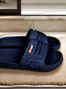 Zapatillas antideslizantes para el baño, sandalias de hombre, Pantuflas de pareja,chanclas hombre, sandalias mujer, Sandalias de EVA para casa fáciles de poner, suaves y resistentes, diseño antideslizante perfectas para el día a día, la ducha, la piscina o la playa. - Azul Marino - Ver 8