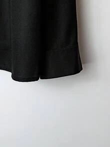SHEIN Tall CURVE 秋冬黑色长袖衬衫和半裙两件套，舒适通勤及街头服饰，大码可选 - 黑色 - 查看 7