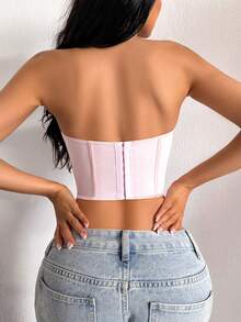 SuitURBody 1 chiếc áo corset màu hồng gợi cảm - Hồng - Xem 2