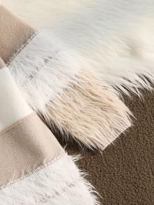 SHEIN Váy len kẻ sọc dày màu trơn kiểu Pháp dễ thương cho bé gái, váy dệt kim dài tay, thời trang mùa đông mới mềm mại thoải mái cổ tròn, thích hợp mặc hàng ngày, đi học, đi chơi, tiệc tùng, mùa đông - Màu Khaki - Xem 5