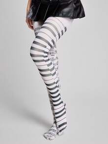 ROMWE Anime Women Tights - White - View 3