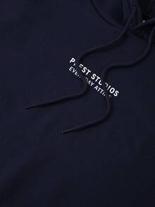 SHEIN Women's Letter Print Long Sleeve Casual Sweatshirt, Autumn/Winter - Navy Blue - View 6