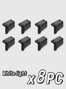 4 件/8 件/12 件/16 件户外太阳能装饰灯、1 个 LED 白光/暖光、甲板灯 - 黑色/白色外壳、壁灯、户外花园栅栏灯、景观露台太阳能楼梯灯万圣节圣诞节感恩节礼物