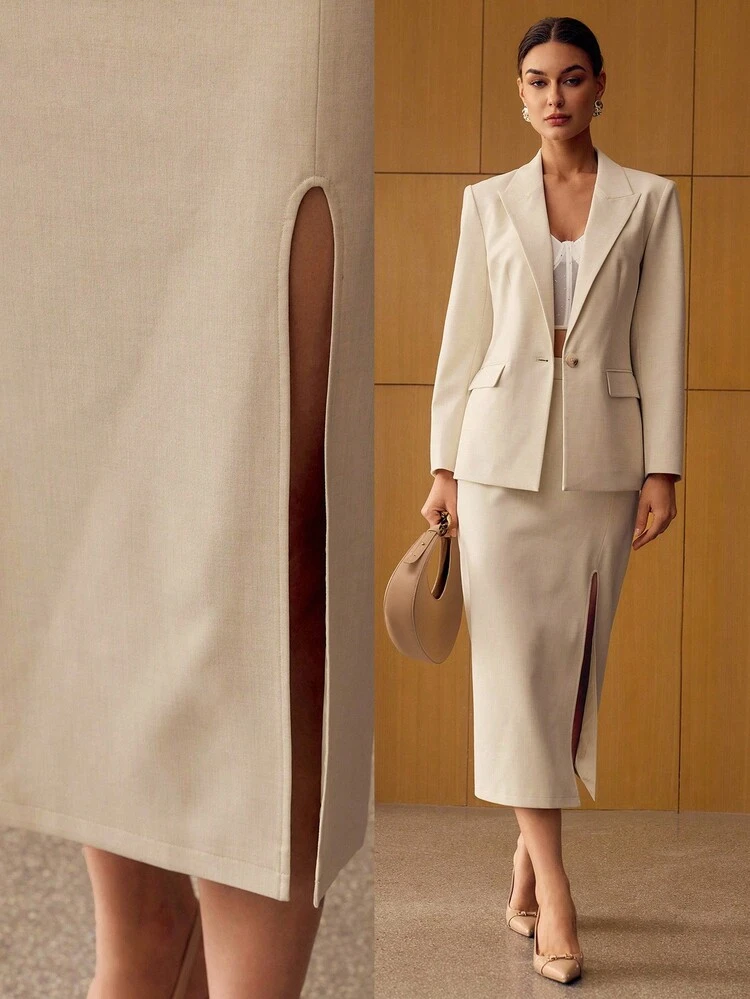 FRONT SLIT STRAIGHT SKIRT, AUTUMN/WINTER