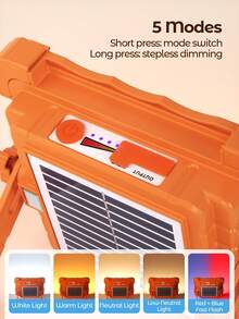 Teckwe Solar Floodlight, Super Bright LED Emergency Lighting, USB Rechargeable Portable Flashlight, Suitable For Camping/Night Market/Travel/Power Outage Lighting,Charging Emergency Outdoor Solar Portable Floodlight Camping Night Market Stall Light Small Yellow Light