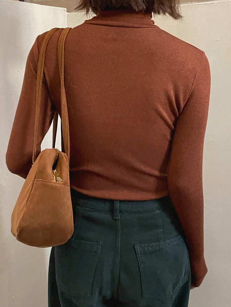 Women's Turtleneck Long Sleeve Undershirt, Layering Top For Autumn/Winter Going Out Tops Women