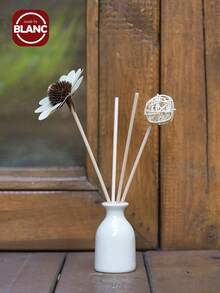 9件/1套，无焰家用香薰套装（1瓶芳香油+1个陶瓷瓶+5根藤条香薰棒+1个藤球+干花）持久留香，适用于卧室、书房、浴室、客厅