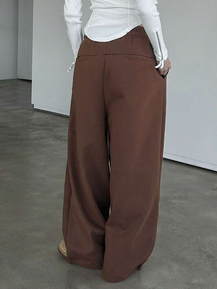 Women's High Waist Loose Fit Wide Leg Maxi Pants, Casual And Versatile