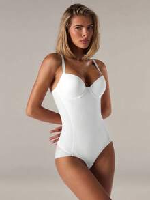 SHEIN BAE 1pc Women's Waist Cincher And Shaper (With Boning) - White - View 3
