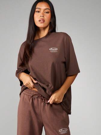 MISSGUIDED Tee-shirt en coton oversize avec impression de logo pour un style casual de rue