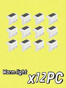 4 件/8 件/12 件/16 件户外太阳能装饰灯、1 个 LED 白光/暖光、甲板灯 - 黑色/白色外壳、壁灯、户外花园栅栏灯、景观露台太阳能楼梯灯万圣节圣诞节感恩节礼物