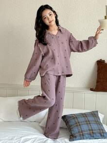 Dazy Kids Tween Girls' Casual Home Clothes, Autumn - Purple - View 6