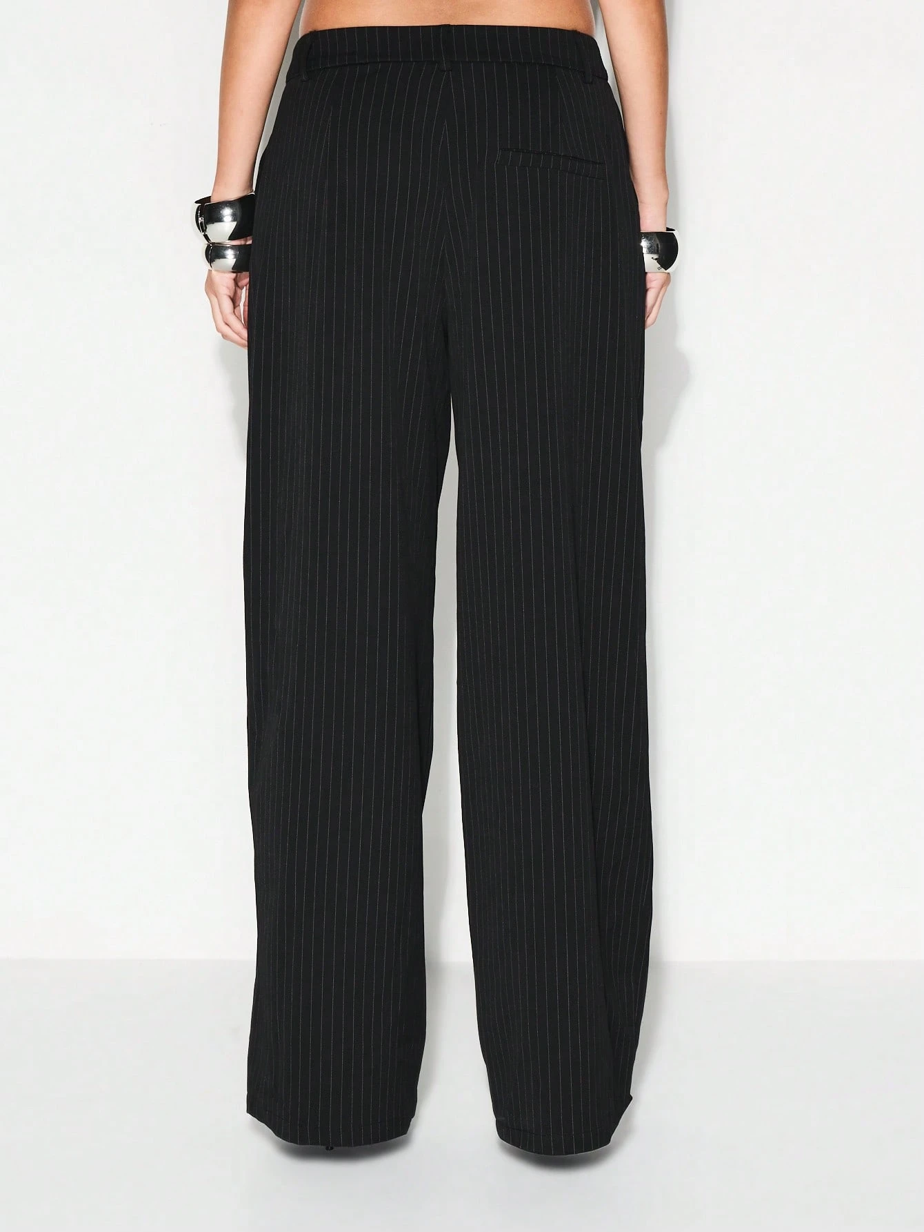KIZN Pinstripe Wide Leg High Waisted Trousers