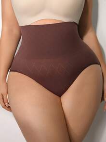 NudeFit Women's Plus Size Shapewear Bottoms High-Waisted Briefs - Chocolate Brown - View 1