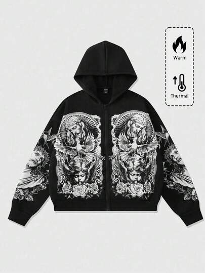 Street Life Felpa da uomo con stampa, stile retrò da strada, adatta per autunno e inverno