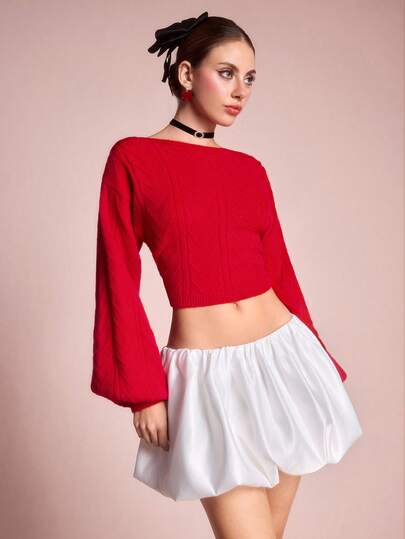 ROMWE Avant Hollow Bowknot Cardigan, Casual Knitted Sweater Shawl Jacket