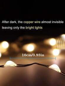 1 cuộn đèn LED dây nhựa 10/20/30/50/100 bóng, dài 1/2/3/5/10 mét, đèn trang trí có thể kéo dài vui nhộn cho nhà cửa - Màu vàng - Xem 7