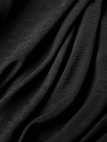 SHEIN MOD 2pcs/Set White And Black Asymmetric-Shoulder Bell Sleeve T-Shirts - Black and White - View 4