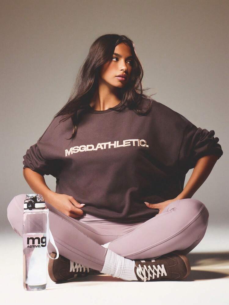 MISSGUIDED Crew Neck Graphic Sweatshirt With Text Print