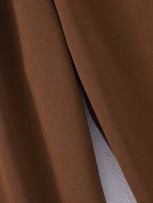 SHEIN Pantalones anchos de cintura con cordón versátil y casual para adolescentes - Marrón - Ver 3