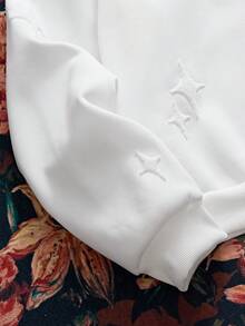 SWAVVY Sudadera casual de talla estándar para hombre, primavera/otoño, blanca con gráfico bordado - Blanco - Ver 4