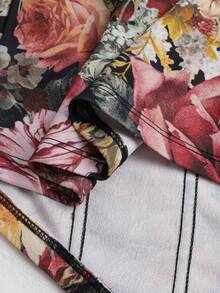 SHEIN VCAY Plus Size Elegant Floral Print Tank Top, Summer - Multicolor - View 6
