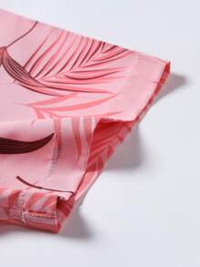 OTTIMOZO 男士夏威夷度假休闲热带印花衬衫和短裤套装，粉色度假套装，热带服装，舒适服装 - 珊瑚粉 - 查看 6