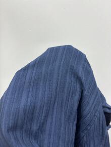 优雅女士荷叶边领和袖时尚衬衫 - 藏蓝色 - 查看 7