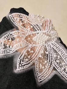 Travachic Plus Size Fashionable Women's Beaded Pullover Sweater In Fall/Winter - Black - View 7