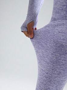 SHEIN 年轻女孩时尚套装，圆领长袖露背镂空设计上衣和紧身裤，适合日常休闲穿着，四季皆宜