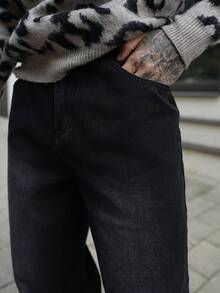 Artur Kramer Men's Retro Loose Fit Denim Jeans, Versatile Casual Wear For All Seasons - Black - View 3