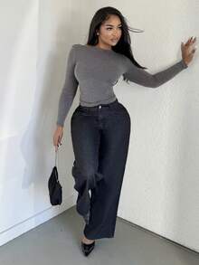 Alexandranx Jeans ampi a vita bassa in denim lavato, stile casual da primavera anni '90 Y2K, adatti per streetwear, vacanze, concerti, festival, rave, stile western, autunno, inverno, ufficio a Nashville - nero - Visualizzare 5